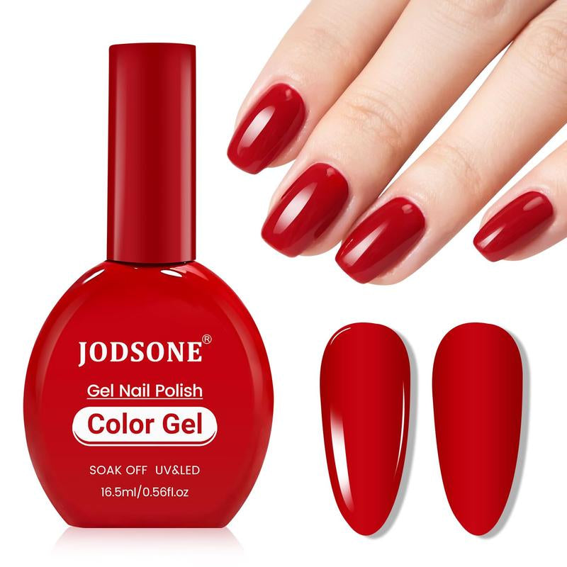JODSONE 16.5Ml Same Color Same Bottle Gel Nail Polish Burgundy Glossy Long Lasting Elegant Noble Girl Women'S Holiday Gift