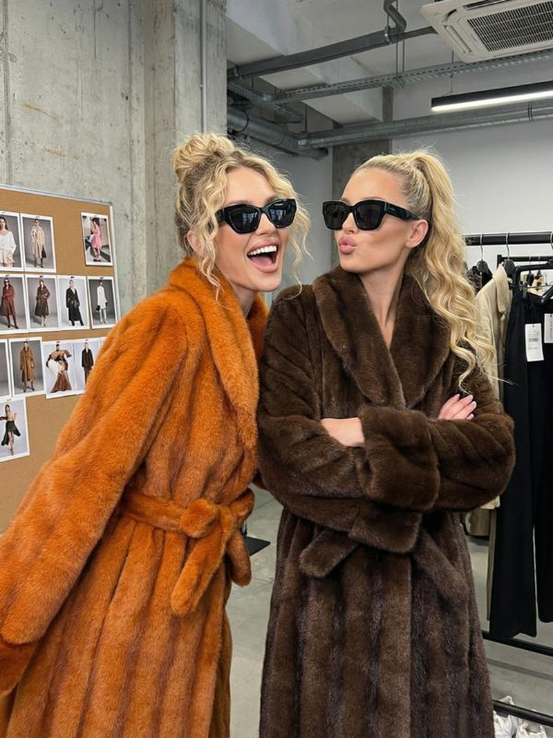 Women'S Faux Fur Coat, Autumn Winter Fashionable Long Sleeve Jacket, Elegant Thick Retro Loose Fit Medium-Length Outerwear