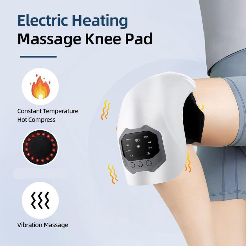 Smart Airbag Knee Massager, 3 Speed Hot Compress Knee Massage Instrument with LCD Display, Electric Heating Knee Massage Tool for Home & Travel
