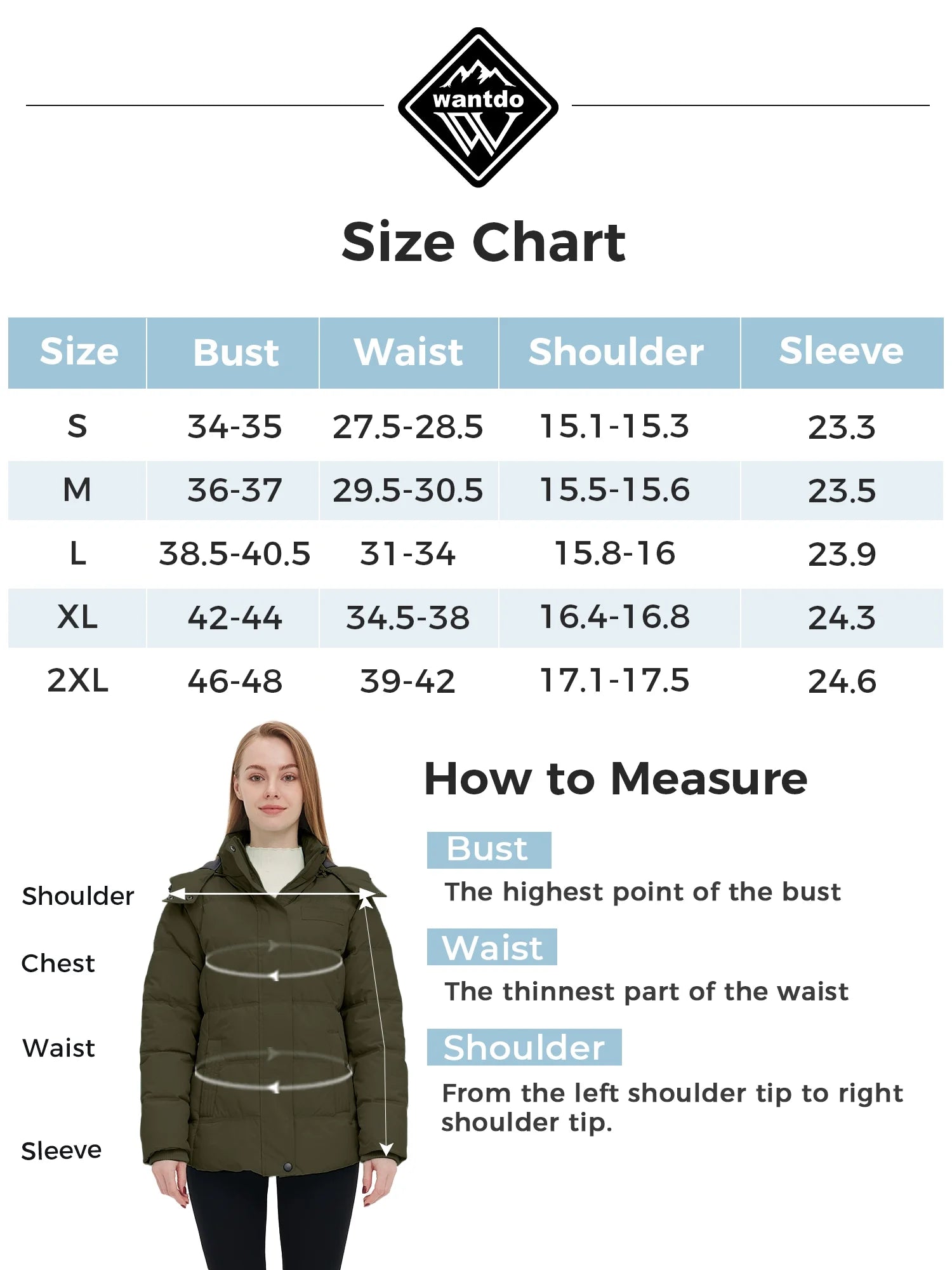 Women'S Winter Jacket Windproof Puffer Jacket Warm Winter Fleece Coat Army Green M
