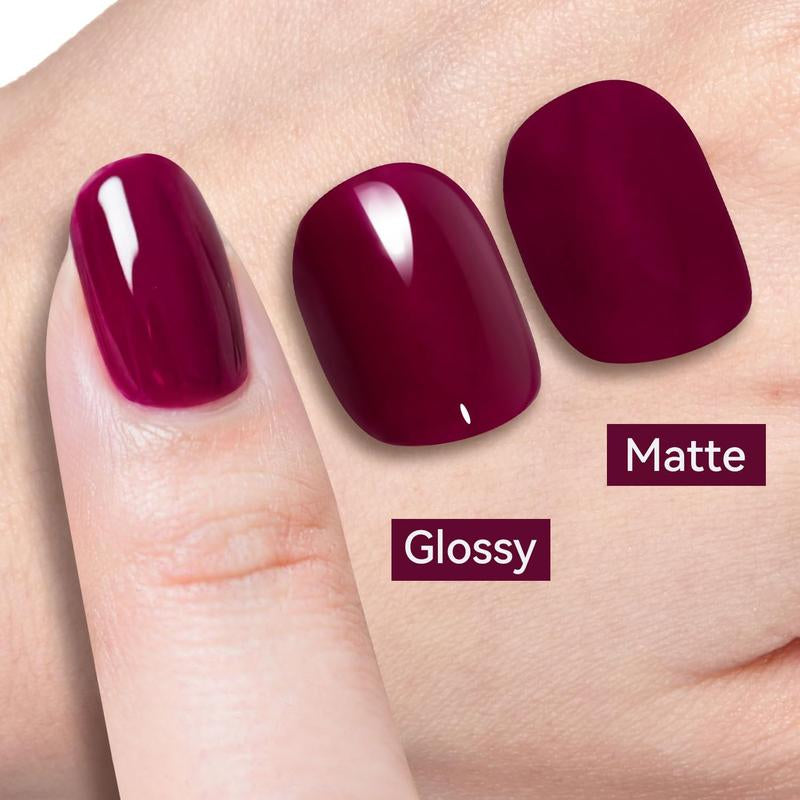 JODSONE 16.5Ml Same Color Same Bottle Gel Nail Polish Burgundy Glossy Long Lasting Elegant Noble Girl Women'S Holiday Gift