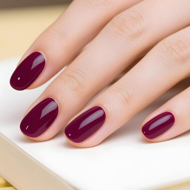 JODSONE 16.5Ml Same Color Same Bottle Gel Nail Polish Burgundy Glossy Long Lasting Elegant Noble Girl Women'S Holiday Gift